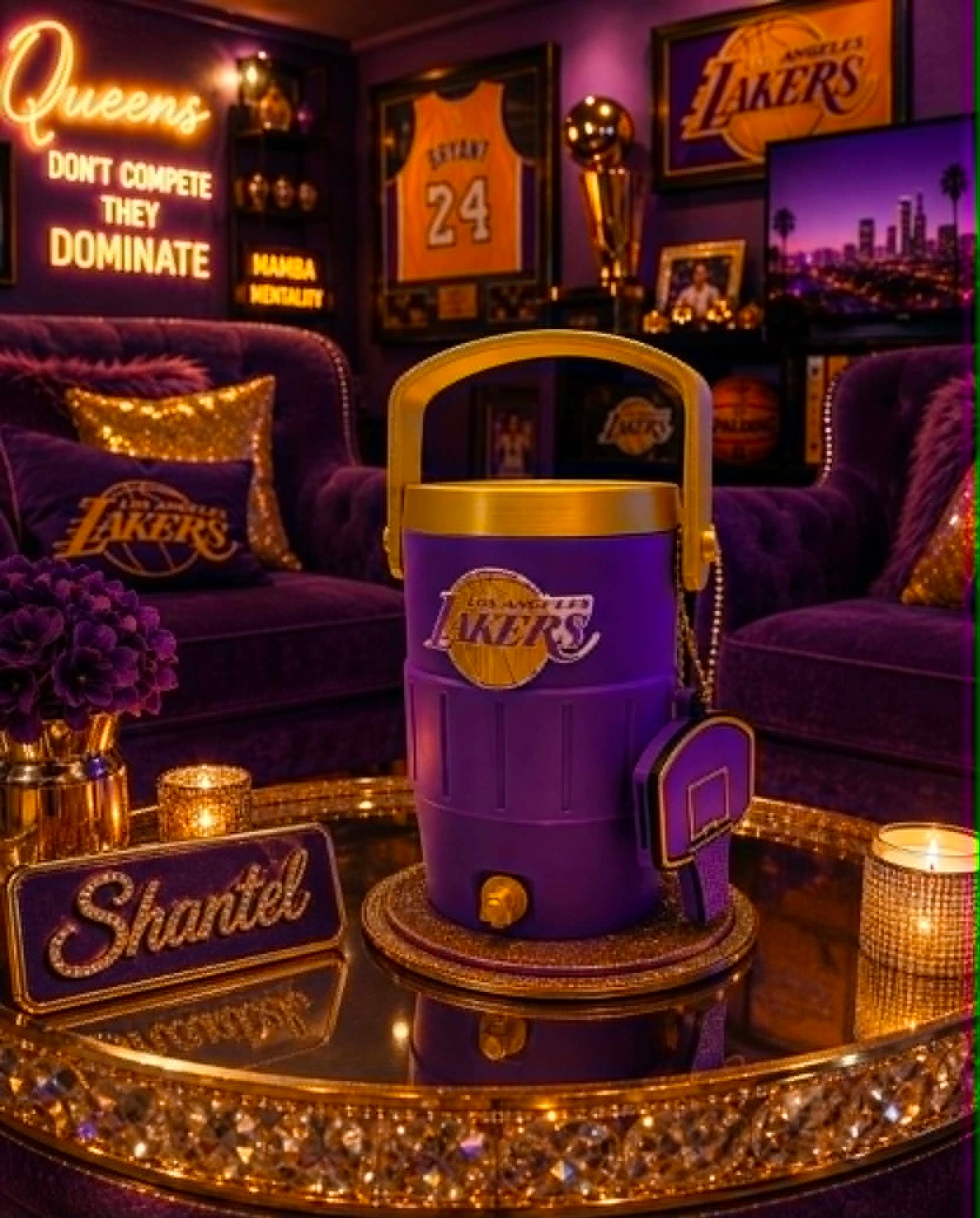 Sport Team Can Cooler Purple and Gold