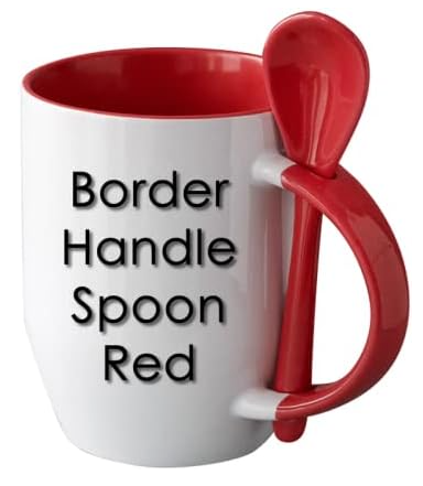 11 oz. Custom Mug (Red Handle w/spoon)