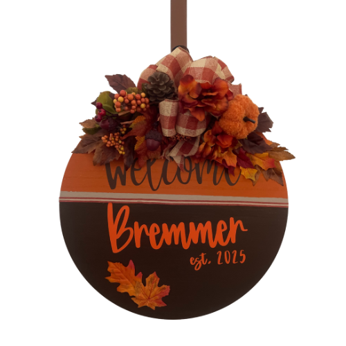 Fall Outdoor Welcome Sign and Door hanger-2 pcs customized bundle