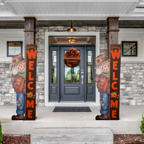 Fall Outdoor Welcome Sign and Door hanger-2 pcs customized bundle