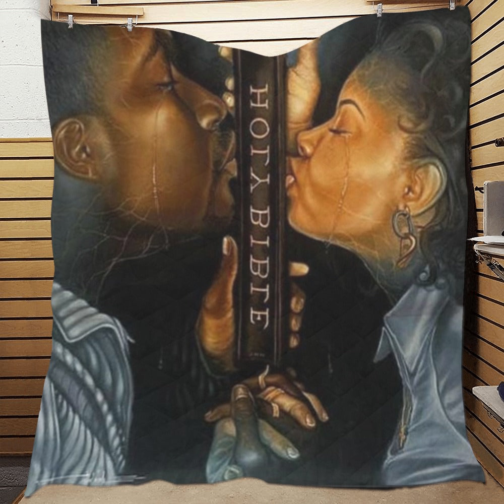 Couple with Bible Quilt 70"x80"