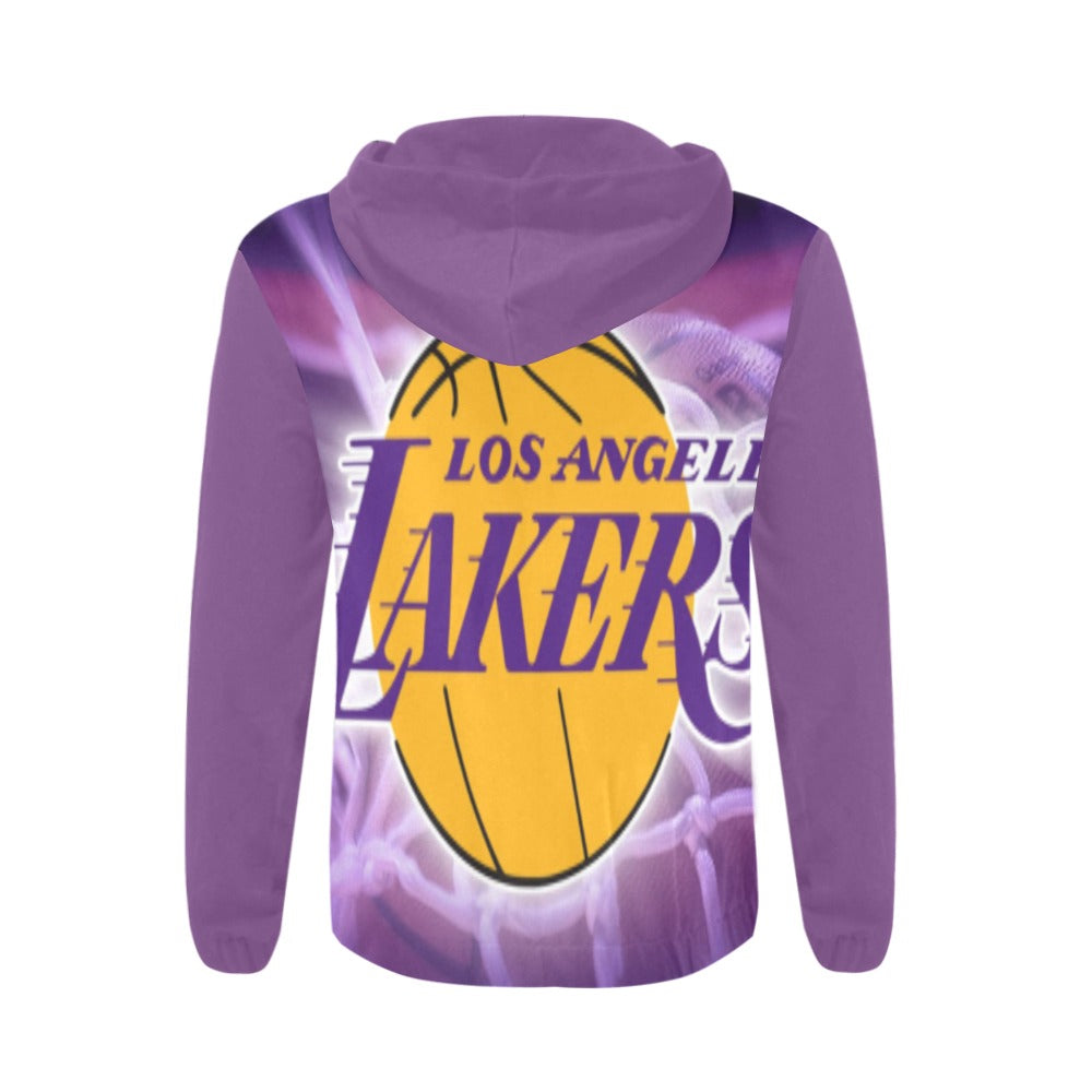 Men Lakers All Over Print Full Zip Hoodie for Men